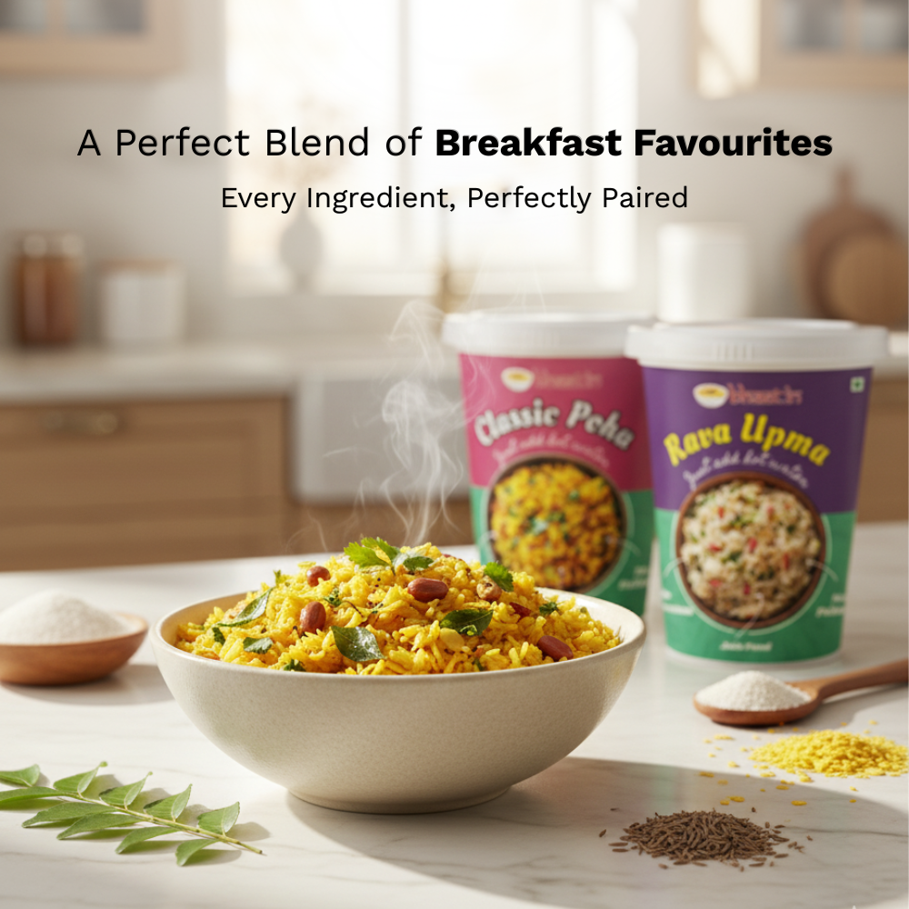 Breakfast combo-Jain Poha & Upma