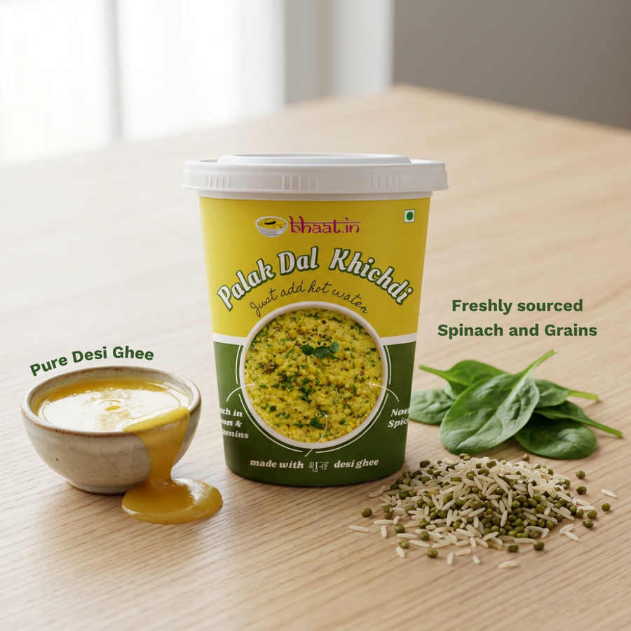 Palak Dal Khichdi in desi ghee -pack of 2