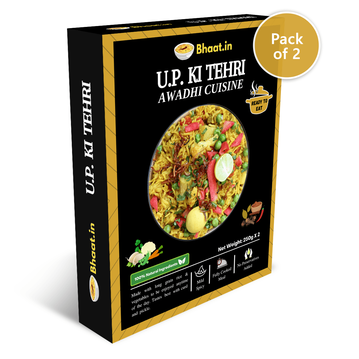 Pack of 2 - Ready to Eat - U.P. Ki Tehri - Bhaat.in